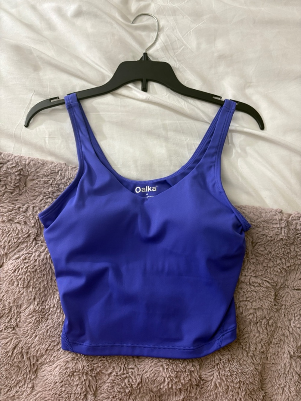 Oalka Electric Blue/Purple Cropped Tank Top